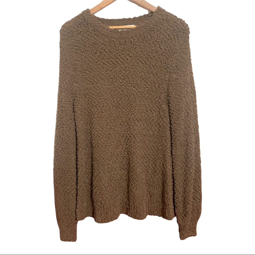 Zenana Light Brown Fluffy Sweater S
